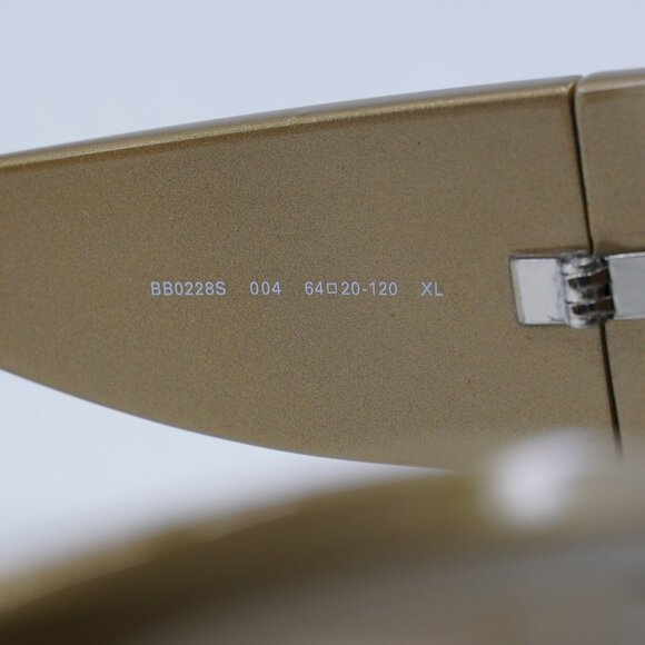 Balenciaga BB0228S 004 Sunglasses Gold Geometric Frame, Brown Mirror Lenses main image 6